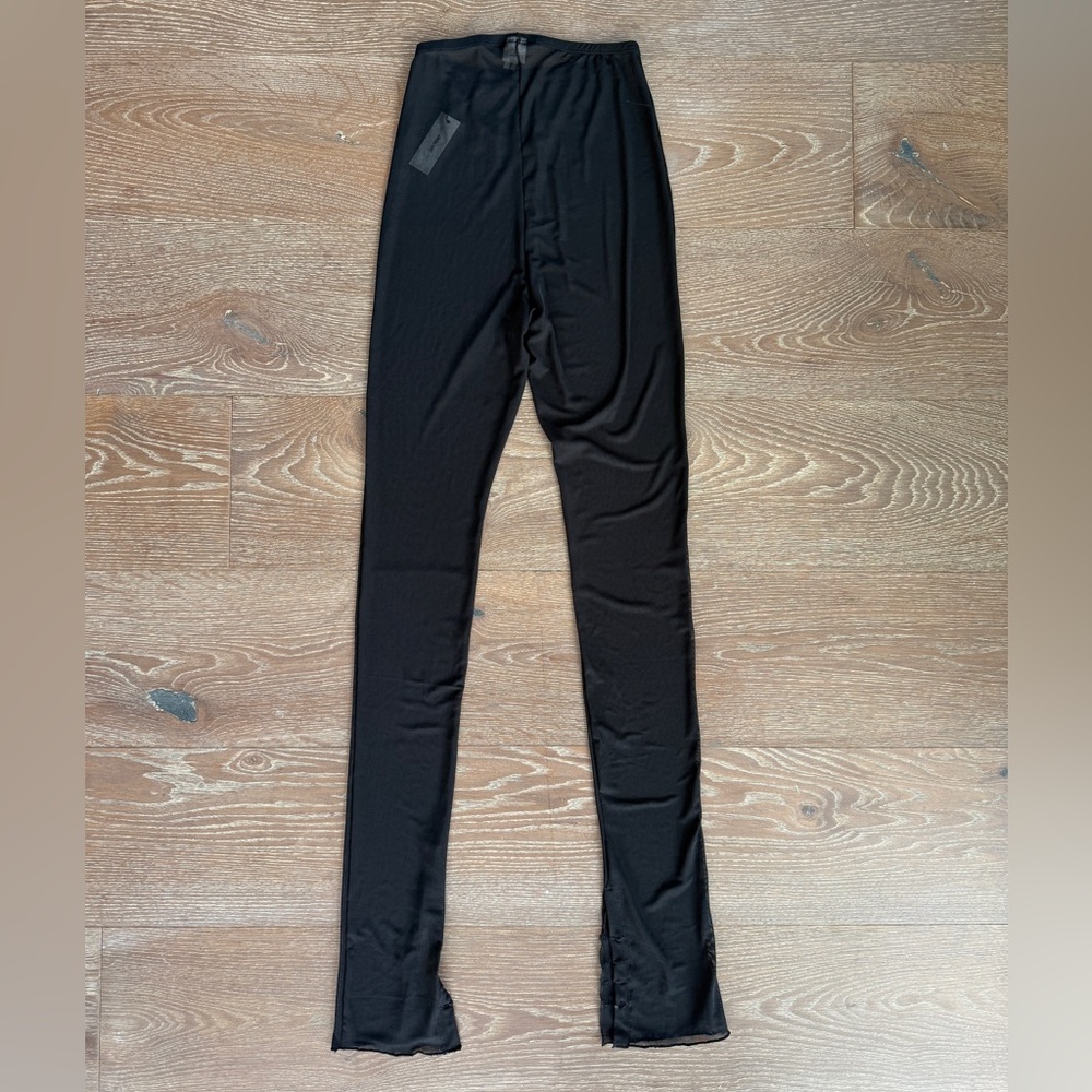 JOAH BROWN ‘Split Hem’ Leggings in Black Mesh - Picture 6 of 7